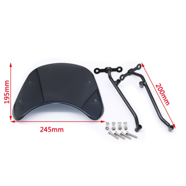 DF016-C Motorcycle Front Windshield for Benelli Leoncino Trail 500(Smoked) - Others by PMC Jewellery | Online Shopping South Africa | PMC Jewellery | Buy Now Pay Later Mobicred