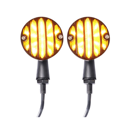 HP-Z056 1 Pair Retro Motorcycle Modified LED Turn Signal for Harley(Silver) - Signal Lights by PMC Jewellery | Online Shopping South Africa | PMC Jewellery | Buy Now Pay Later Mobicred