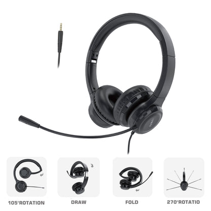 Anivia A7 3.5mm Traffic Wired Headset with Mic(Black) - Multimedia Headset by SADES | Online Shopping South Africa | PMC Jewellery | Buy Now Pay Later Mobicred