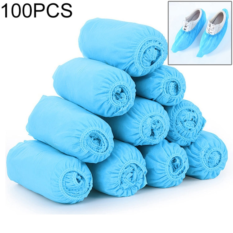 100 PCS 400g Disposable Shoe Covers For Kids Indoor Cleaning Floor Thicken Non-Woven Fabric Overshoes(Baby Blue) - Rainshoes & Shoe Covers by PMC Jewellery | Online Shopping South Africa | PMC Jewellery