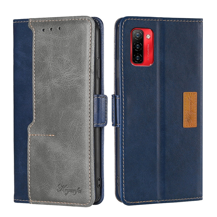 For Ulefone Note 12P Contrast Color Side Buckle Leather Phone Case(Blue + Grey) - Ulefone Cases by PMC Jewellery | Online Shopping South Africa | PMC Jewellery | Buy Now Pay Later Mobicred