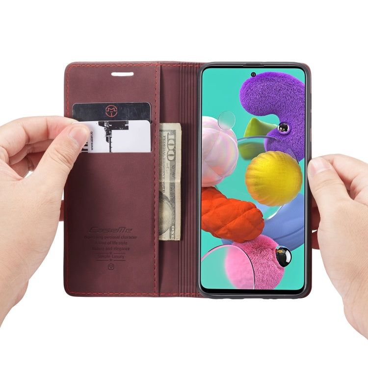 For Galaxy A51 CaseMe Multifunctional Horizontal Flip Leather Case, with Card Slot & Holder & Wallet(Wine Red) - Galaxy Phone Cases by CaseMe | Online Shopping South Africa | PMC Jewellery | Buy Now Pay Later Mobicred