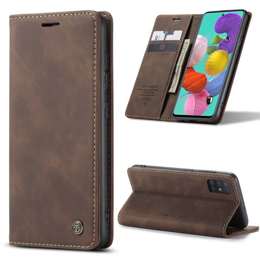 For Galaxy A51 CaseMe Multifunctional Horizontal Flip Leather Case, with Card Slot & Holder & Wallet(Coffee) - Galaxy Phone Cases by CaseMe | Online Shopping South Africa | PMC Jewellery | Buy Now Pay Later Mobicred