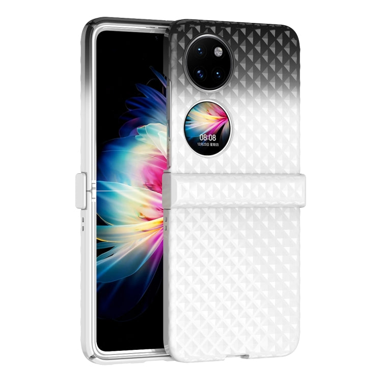 For Huawei P50 Pocket Rainbow Gradient Hinge Shockproof Phone Case(White Black) - Huawei Cases by PMC TechLife | Online Shopping South Africa | PMC TechLife | Buy Now Pay Later Mobicred