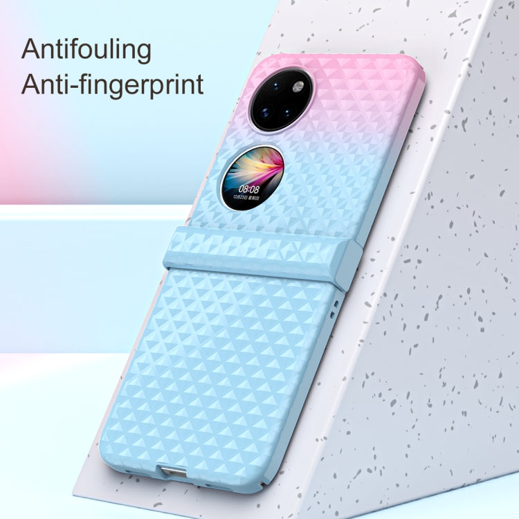For Huawei P50 Pocket Rainbow Gradient Hinge Shockproof Phone Case(White Black) - Huawei Cases by PMC TechLife | Online Shopping South Africa | PMC TechLife | Buy Now Pay Later Mobicred