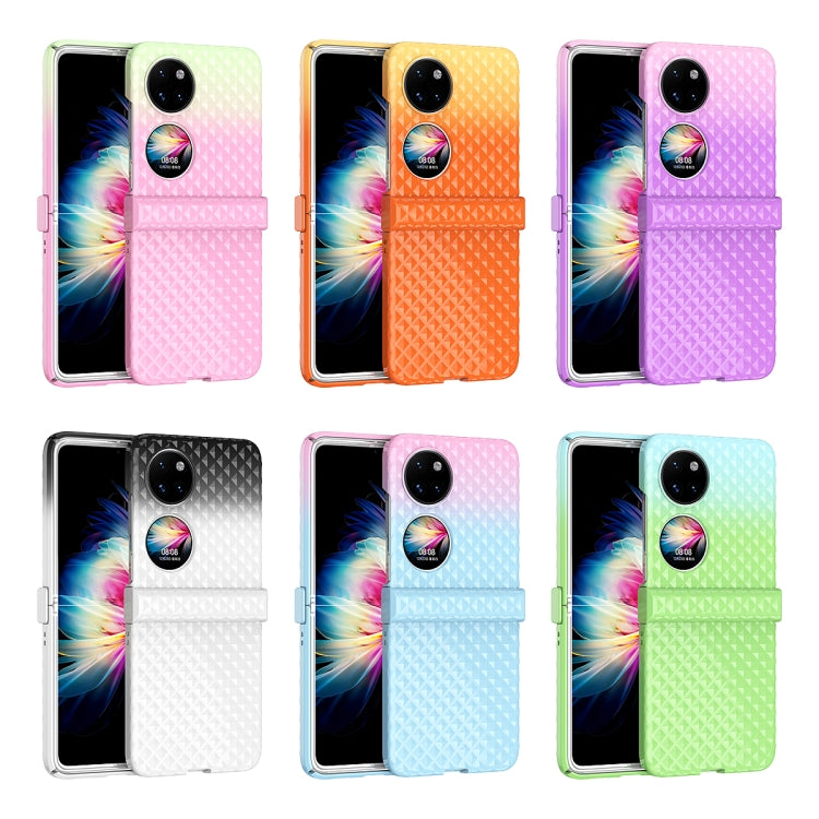 For Huawei P50 Pocket Rainbow Gradient Hinge Shockproof Phone Case(Green Blue) - Huawei Cases by PMC TechLife | Online Shopping South Africa | PMC TechLife | Buy Now Pay Later Mobicred