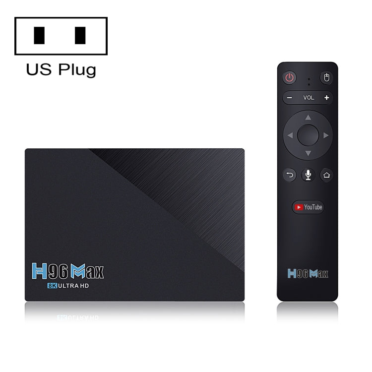 H96 Max 8GB+128GB 8K Smart TV BOX Android 11.0 Media Player with Remote Control, Plug Type:US Plug - RK3566 by PMC Jewellery | Online Shopping South Africa | PMC Jewellery | Buy Now Pay Later Mobicred