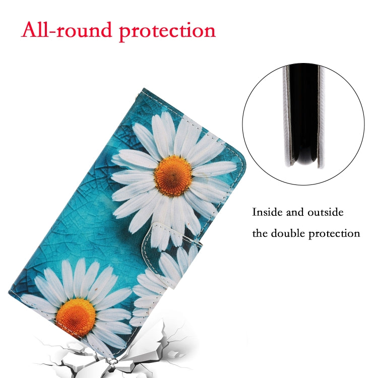 For OPPO A96 4G / Realme 9i Colored Drawing Pattern Flip Leather Phone Case(Daisy) - Realme Cases by PMC Jewellery | Online Shopping South Africa | PMC Jewellery | Buy Now Pay Later Mobicred