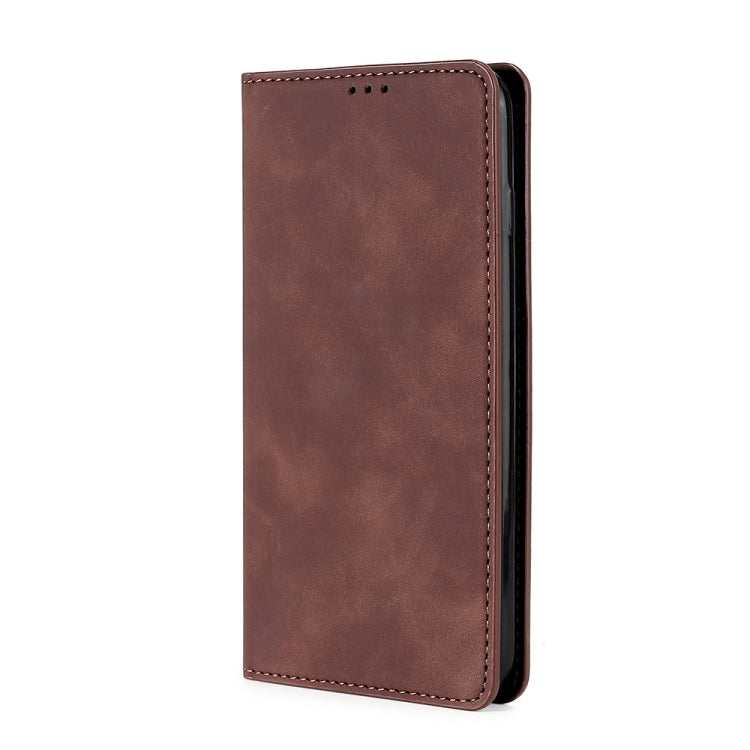 For DOOGEE X96 Pro Skin Feel Magnetic Horizontal Flip Leather Phone Case(Dark Brown) - More Brand by PMC Jewellery | Online Shopping South Africa | PMC Jewellery | Buy Now Pay Later Mobicred