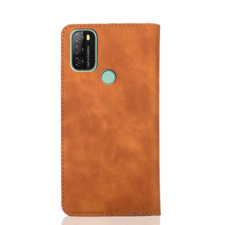 For Blackview A70 Skin Feel Magnetic Horizontal Flip Leather Phone Case(Light Brown) - More Brand by PMC Jewellery | Online Shopping South Africa | PMC Jewellery | Buy Now Pay Later Mobicred