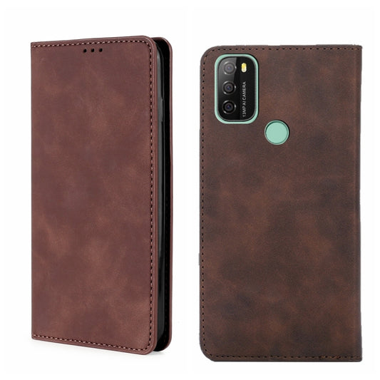 For Blackview A70 Skin Feel Magnetic Horizontal Flip Leather Phone Case(Dark Brown) - More Brand by PMC Jewellery | Online Shopping South Africa | PMC Jewellery | Buy Now Pay Later Mobicred