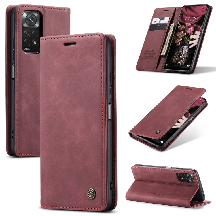 For Xiaomi Redmi Note 11 4G/Note 11S Global CaseMe 013 Multifunctional Horizontal Flip Leather Phone Case(Wine Red) - Xiaomi Cases by CaseMe | Online Shopping South Africa | PMC Jewellery | Buy Now Pay Later Mobicred