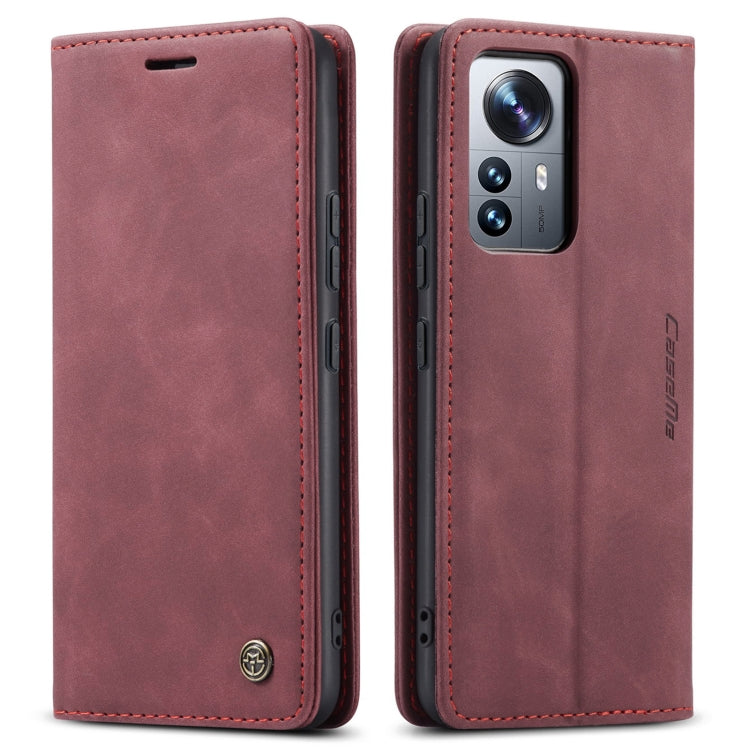 For Xiaomi 12 Pro CaseMe 013 Multifunctional Horizontal Flip Leather Phone Case(Wine Red) - Xiaomi Cases by CaseMe | Online Shopping South Africa | PMC Jewellery | Buy Now Pay Later Mobicred