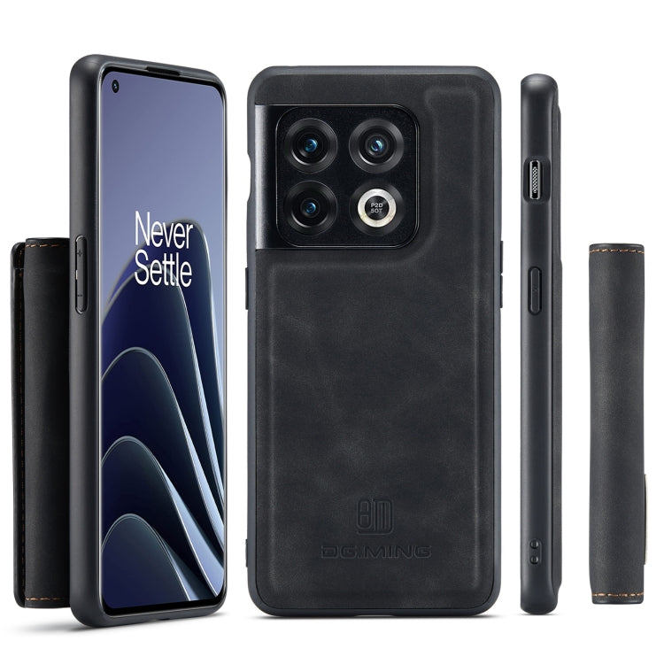 For OnePlus 10 Pro DG.MING M1 Series 3-Fold Multi Card Wallet + Magnetic Phone Case(Black) - OnePlus Cases by DG.MING | Online Shopping South Africa | PMC TechLife | Buy Now Pay Later Mobicred