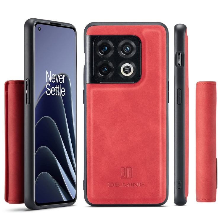 For OnePlus 10 Pro DG.MING M1 Series 3-Fold Multi Card Wallet + Magnetic Phone Case(Red) - OnePlus Cases by DG.MING | Online Shopping South Africa | PMC TechLife | Buy Now Pay Later Mobicred