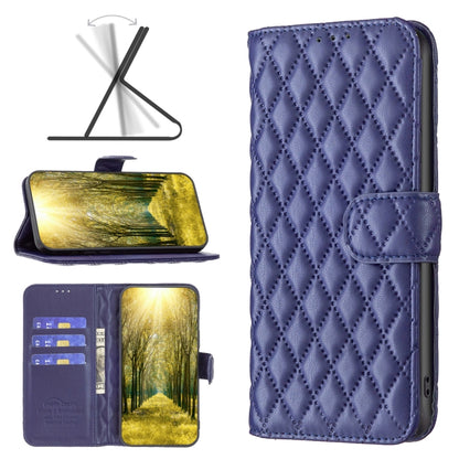 For OPPO Find X5 Lite / Reno7 5G Diamond Lattice Wallet Leather Flip Phone Case(Blue) - OPPO Cases by PMC Jewellery | Online Shopping South Africa | PMC Jewellery | Buy Now Pay Later Mobicred