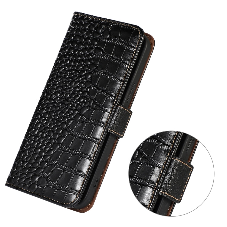 For Nokia G11 Plus Crocodile Top Layer Cowhide Leather Phone Case(Black) - Nokia Cases by PMC TechLife | Online Shopping South Africa | PMC TechLife | Buy Now Pay Later Mobicred