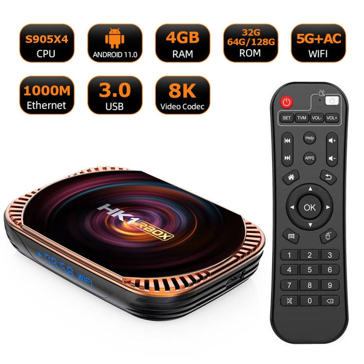 MECOOL HK1RBOX X4 4K TV Box, Android 11 Amlogic S905X4 CPU with RC 4GB+64GB(US Plug) - free shipping - PMC TechLife - Order now!