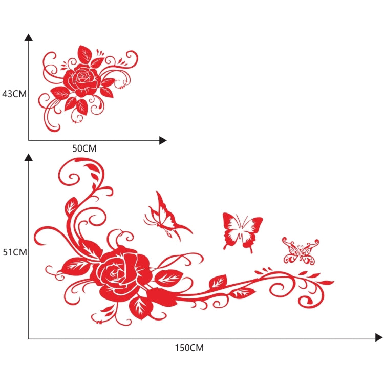 2 PCS/Set D-72 Butterfly Love Flower Pattern Car Modified Decorative Sticker(Red) - Decorative Sticker by PMC TechLife | Online Shopping South Africa | PMC TechLife | Buy Now Pay Later Mobicred