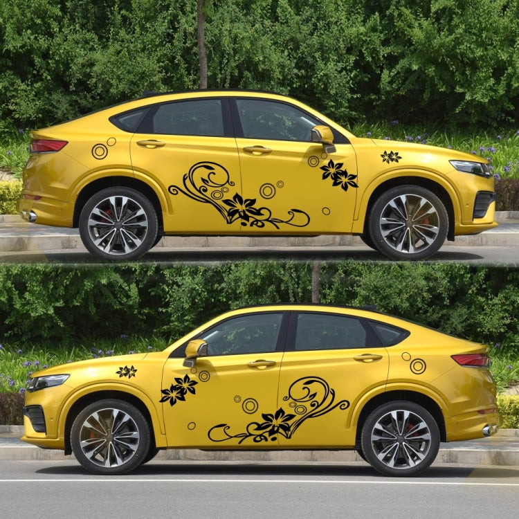 2 PCS/Set D-75 Flower Vine Pattern Car Modified Decorative Sticker(Black) - Decorative Sticker by PMC TechLife | Online Shopping South Africa | PMC TechLife | Buy Now Pay Later Mobicred