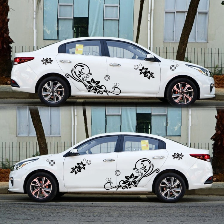 2 PCS/Set D-75 Flower Vine Pattern Car Modified Decorative Sticker(Black) - Decorative Sticker by PMC TechLife | Online Shopping South Africa | PMC TechLife | Buy Now Pay Later Mobicred