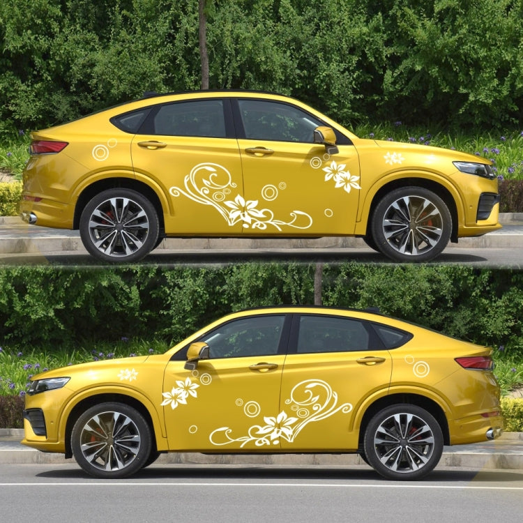 2 PCS/Set D-75 Flower Vine Pattern Car Modified Decorative Sticker(Light Grey) - Decorative Sticker by PMC Jewellery | Online Shopping South Africa | PMC Jewellery | Buy Now Pay Later Mobicred