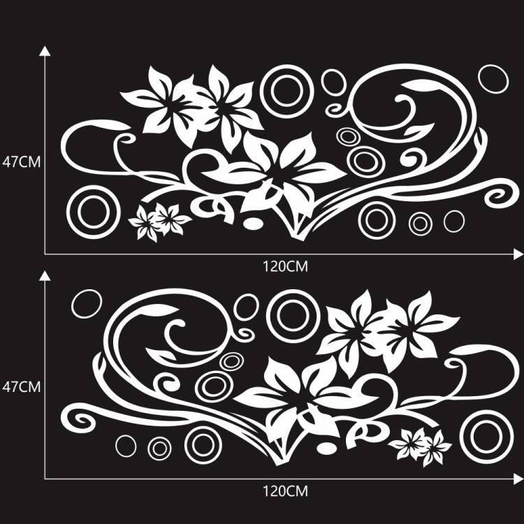 2 PCS/Set D-75 Flower Vine Pattern Car Modified Decorative Sticker(White) - Decorative Sticker by PMC TechLife | Online Shopping South Africa | PMC TechLife | Buy Now Pay Later Mobicred