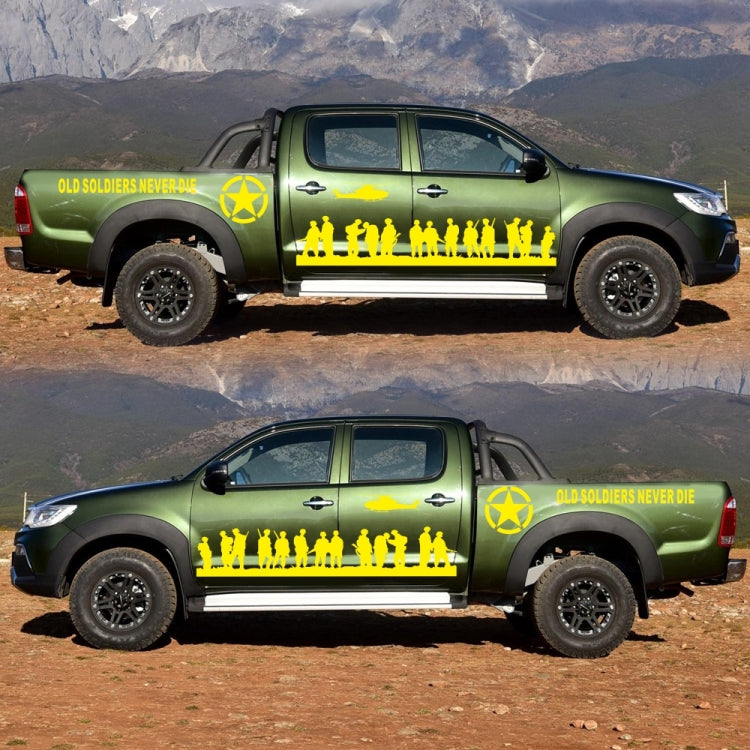 2 PCS/Set D-84 Old Soldiers Pattern Car Modified Decorative Sticker(Yellow) - Decorative Sticker by PMC TechLife | Online Shopping South Africa | PMC TechLife | Buy Now Pay Later Mobicred