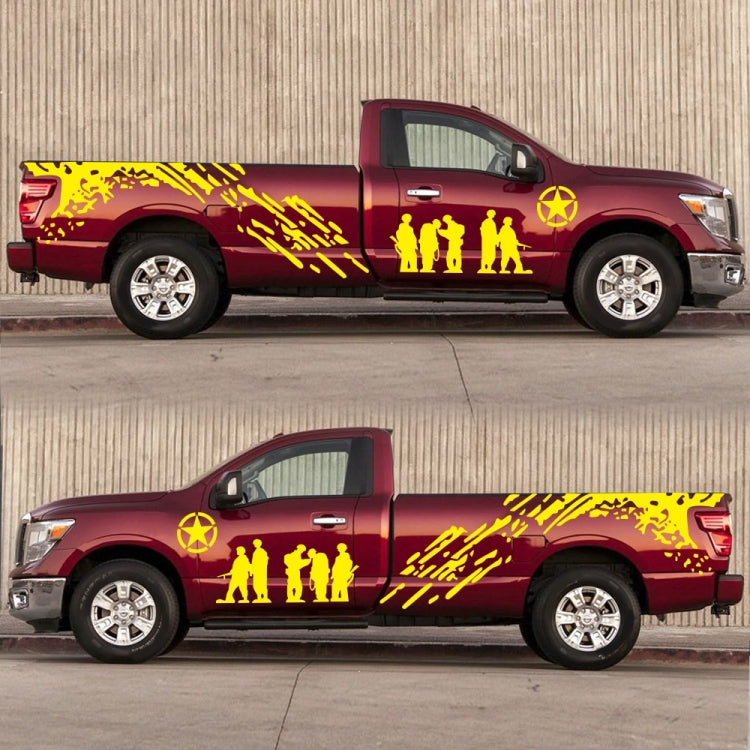 2 PCS/Set D-123 Soldiers Pattern Car Modified Decorative Sticker(Yellow) - Decorative Sticker by PMC TechLife | Online Shopping South Africa | PMC TechLife | Buy Now Pay Later Mobicred