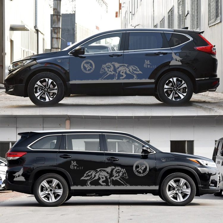 2 PCS/Set D-180 Wolf Totem Pattern Car Modified Decorative Sticker(Light Grey) - Decorative Sticker by PMC TechLife | Online Shopping South Africa | PMC TechLife | Buy Now Pay Later Mobicred