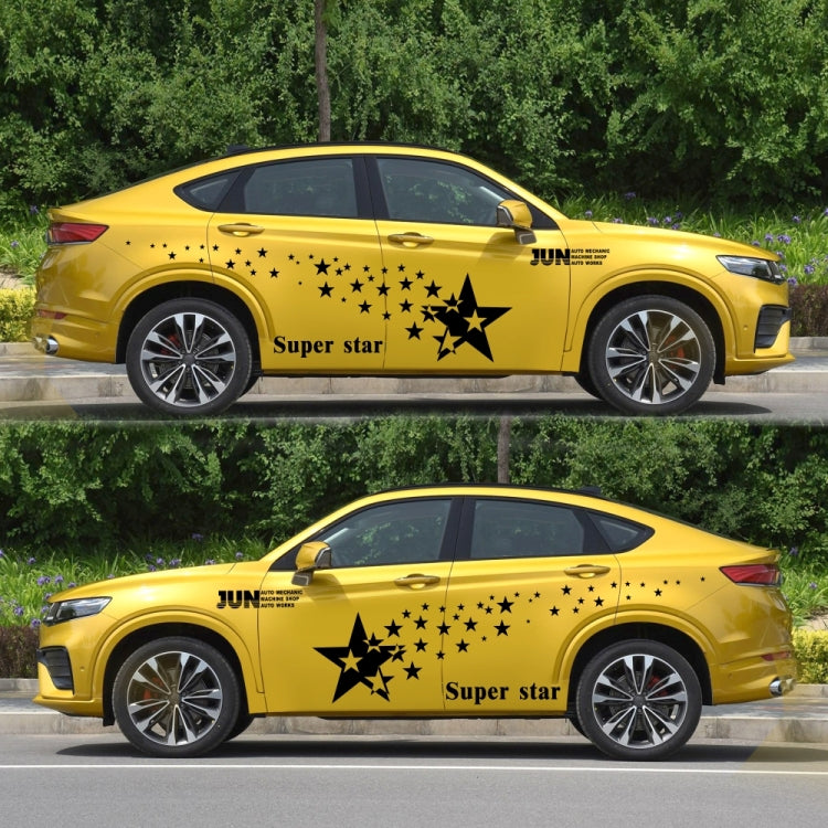 2 PCS/Set D-207 Star Pattern Car Modified Decorative Sticker(Black) - free shipping - PMC Jewellery - Order now!