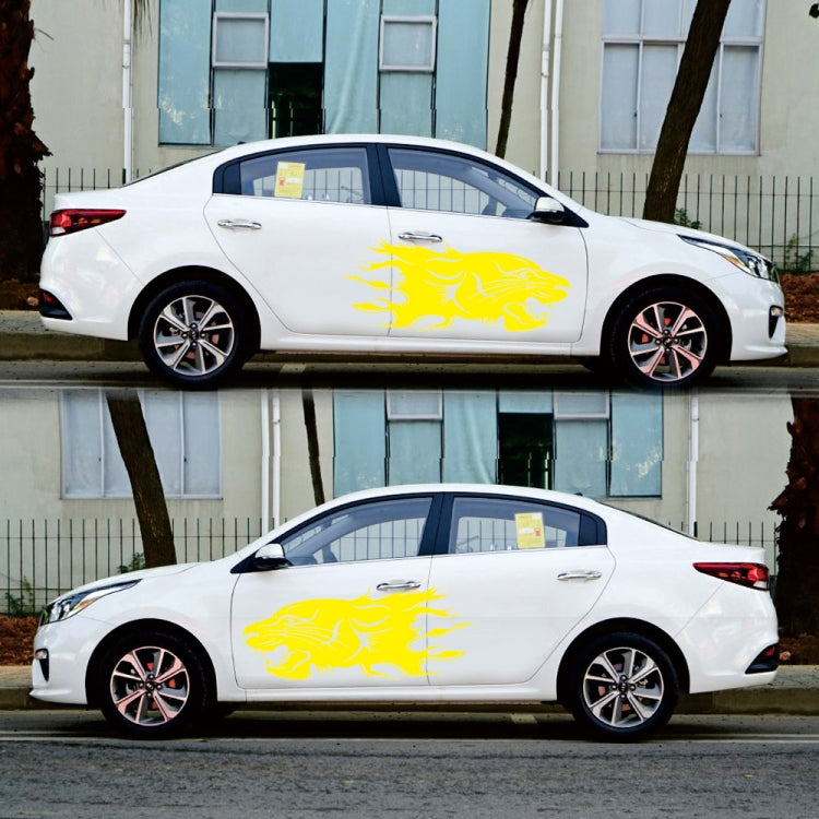 2 PCS/Set D-417 Lion Pattern Car Modified Decorative Sticker(Yellow) - Decorative Sticker by PMC Jewellery | Online Shopping South Africa | PMC Jewellery | Buy Now Pay Later Mobicred