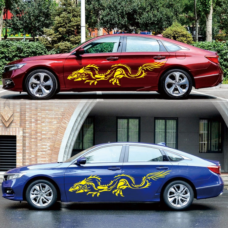2 PCS/Set D-418 Dragon Totem Tribe Pattern Car Modified Decorative Sticker(Yellow) - Decorative Sticker by PMC TechLife | Online Shopping South Africa | PMC TechLife | Buy Now Pay Later Mobicred