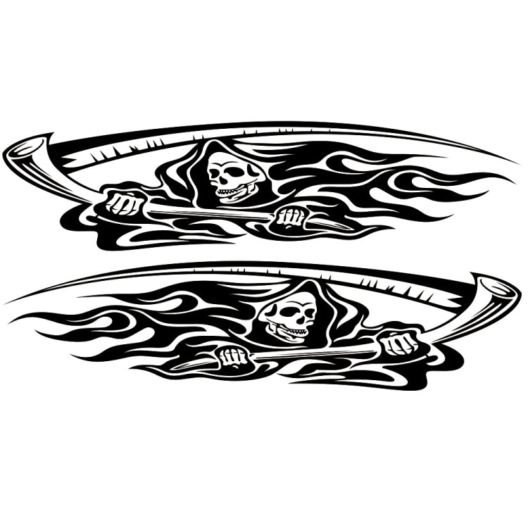 2 PCS/Set D-435 Grim Reaper Pattern Car Modified Decorative Sticker(Black) - Decorative Sticker by PMC Jewellery | Online Shopping South Africa | PMC Jewellery | Buy Now Pay Later Mobicred