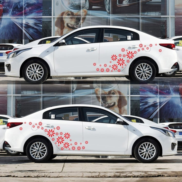 2 PCS/Set D-483 Flower Pattern Car Modified Decorative Sticker(Red) - Decorative Sticker by PMC TechLife | Online Shopping South Africa | PMC TechLife | Buy Now Pay Later Mobicred