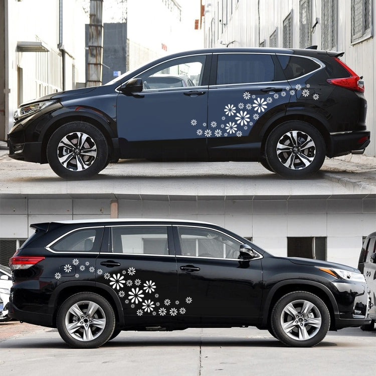 2 PCS/Set D-483 Flower Pattern Car Modified Decorative Sticker(White) - Decorative Sticker by PMC TechLife | Online Shopping South Africa | PMC TechLife | Buy Now Pay Later Mobicred