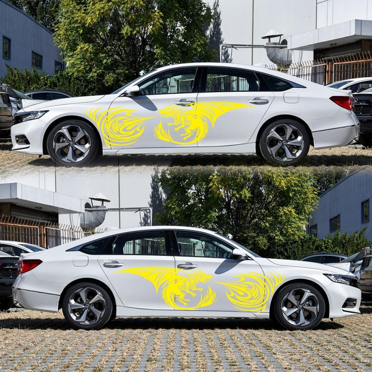 2 PCS/Set D-498 Pterosaur Spitfire Pattern Car Modified Decorative Sticker(Yellow) - Decorative Sticker by PMC Jewellery | Online Shopping South Africa | PMC Jewellery | Buy Now Pay Later Mobicred