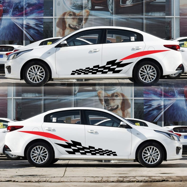 2 PCS/Set D-538 Checkered Totem Pattern Car Modified Decorative Sticker(Black+Red) - Decorative Sticker by PMC TechLife | Online Shopping South Africa | PMC TechLife | Buy Now Pay Later Mobicred