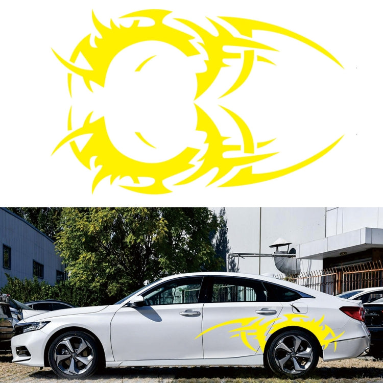 2 PCS/Set D-719 Flame Hot Wheel Pattern Car Modified Decorative Sticker(Yellow) - Decorative Sticker by PMC TechLife | Online Shopping South Africa | PMC TechLife | Buy Now Pay Later Mobicred