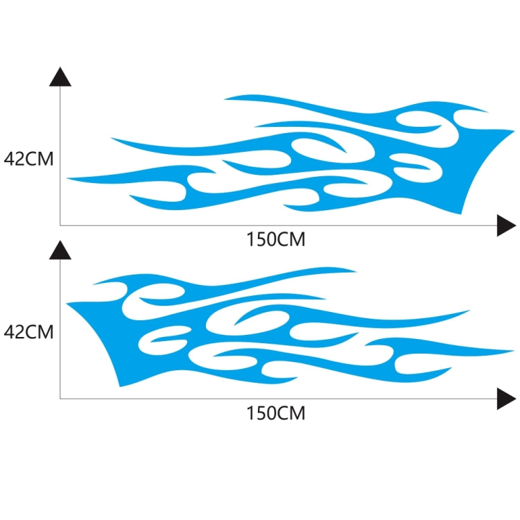 2 PCS/Set D-751 Flame Pattern Car Modified Decorative Sticker(Blue) - Decorative Sticker by PMC TechLife | Online Shopping South Africa | PMC TechLife | Buy Now Pay Later Mobicred