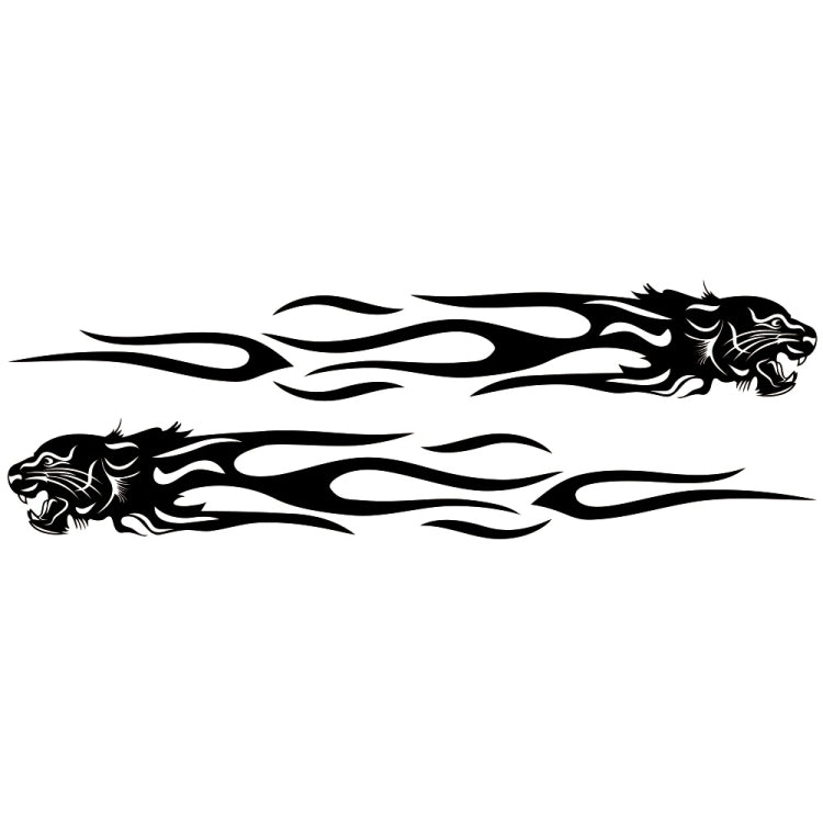 2 PCS/Set D-815 Flame Lion Pattern Car Modified Decorative Sticker(Black) - Decorative Sticker by PMC Jewellery | Online Shopping South Africa | PMC Jewellery | Buy Now Pay Later Mobicred