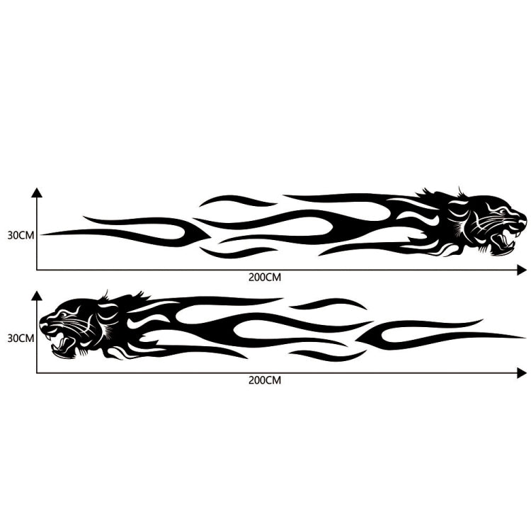 2 PCS/Set D-815 Flame Lion Pattern Car Modified Decorative Sticker(Black) - Decorative Sticker by PMC Jewellery | Online Shopping South Africa | PMC Jewellery | Buy Now Pay Later Mobicred
