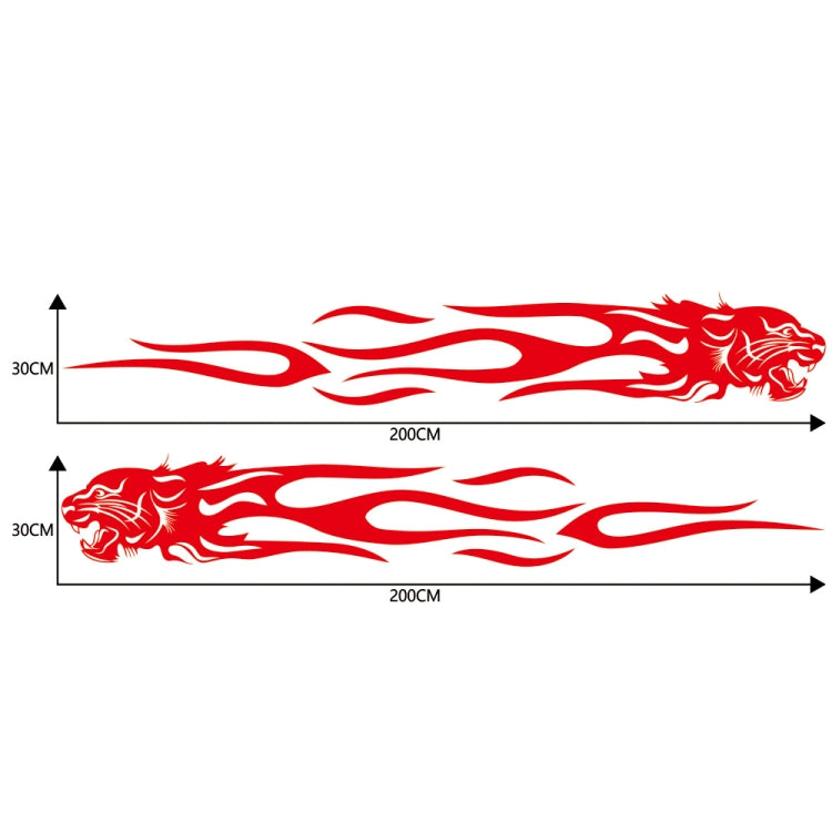 2 PCS/Set D-815 Flame Lion Pattern Car Modified Decorative Sticker(Red) - Decorative Sticker by PMC Jewellery | Online Shopping South Africa | PMC Jewellery | Buy Now Pay Later Mobicred