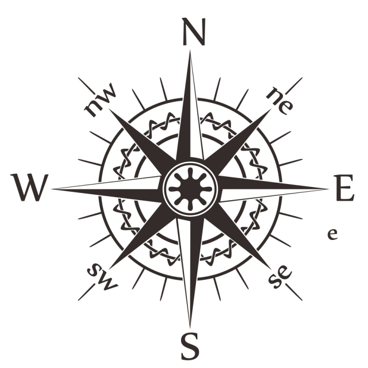 D-863 Compass Pattern Car Modified Decorative Sticker(Black) - Decorative Sticker by PMC TechLife | Online Shopping South Africa | PMC TechLife | Buy Now Pay Later Mobicred