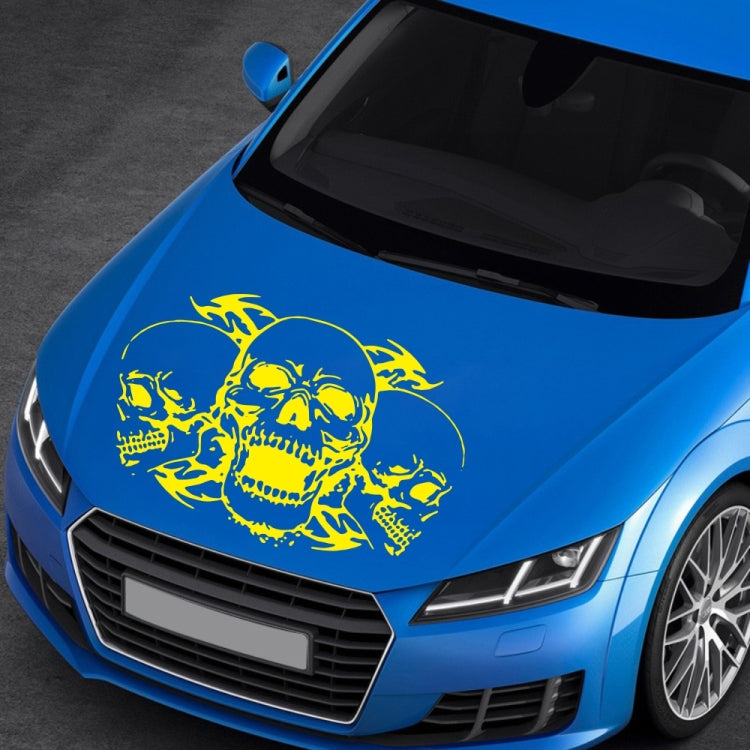 D-923 Three Skulls Pattern Car Modified Decorative Sticker(Yellow) - Decorative Sticker by PMC TechLife | Online Shopping South Africa | PMC TechLife | Buy Now Pay Later Mobicred