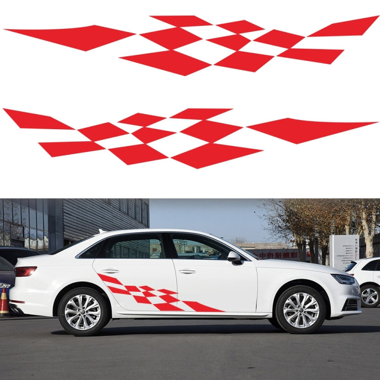2 PCS/Set D-943 Checkered Flag Pattern Car Modified Decorative Sticker(Red) - Decorative Sticker by PMC Jewellery | Online Shopping South Africa | PMC Jewellery | Buy Now Pay Later Mobicred