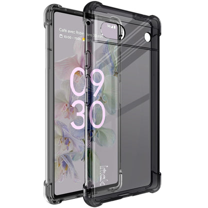 For Google Pixel 6a IMAK All-inclusive Shockproof Airbag TPU Phone Case with Screen Protector(Transparent Black) - Google Cases by imak | Online Shopping South Africa | PMC Jewellery | Buy Now Pay Later Mobicred