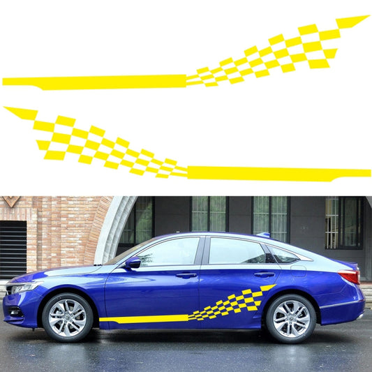 2 PCS/Set D-944 Striped Plaid Pattern Car Modified Decorative Sticker(Yellow) - Decorative Sticker by PMC Jewellery | Online Shopping South Africa | PMC Jewellery | Buy Now Pay Later Mobicred