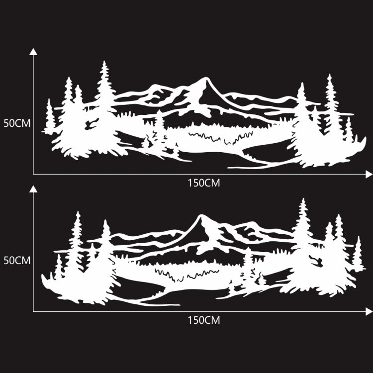 2 PCS/Set D-957 Mountains Pattern Car Modified Decorative Sticker(White) - Decorative Sticker by PMC TechLife | Online Shopping South Africa | PMC TechLife | Buy Now Pay Later Mobicred