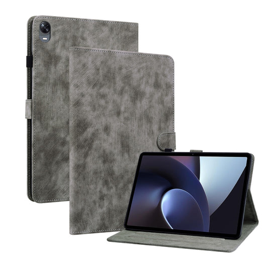 For OPPO Pad 11 Tiger Pattern PU Tablet Case(Grey) - OPPO by PMC Jewellery | Online Shopping South Africa | PMC Jewellery | Buy Now Pay Later Mobicred